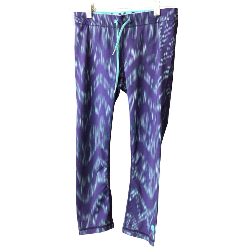 Roxy Teal and Purple Patterned Crop Leggings